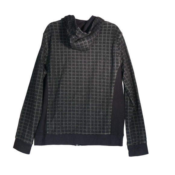 Rock Republic Jacket Mens XXL Black Windowpane Hoodie Pocket Full Zip Sweatshirt - Picture 8 of 10